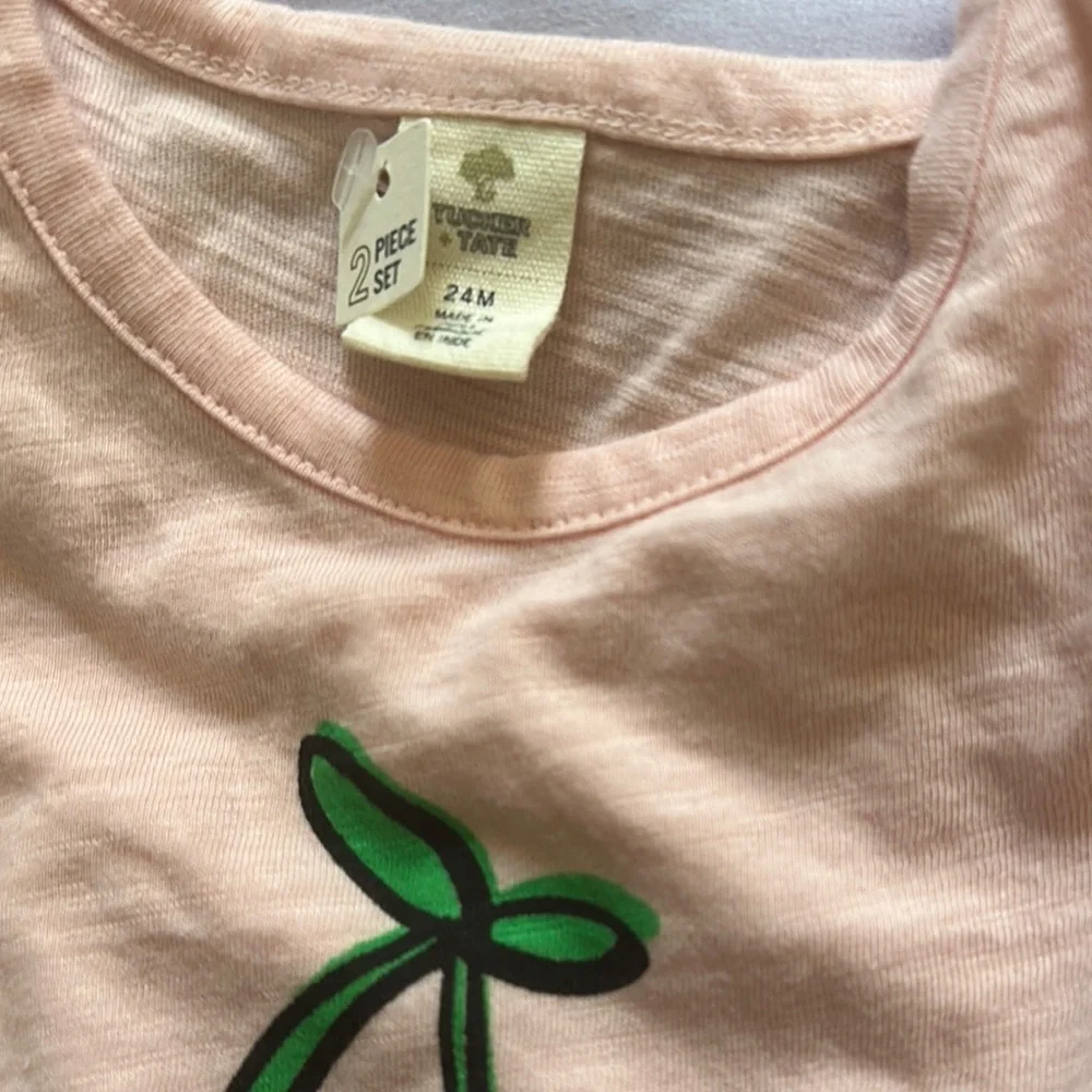 Cherry Print Top and Shorts Set size 24 months. Nwt